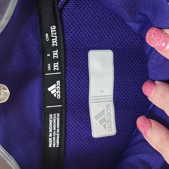 ADIDAS Men's Collegiate Purple/BL QUARTER Zip 2XL NWT 💜💙💜💙 - Picture 2 of 9
